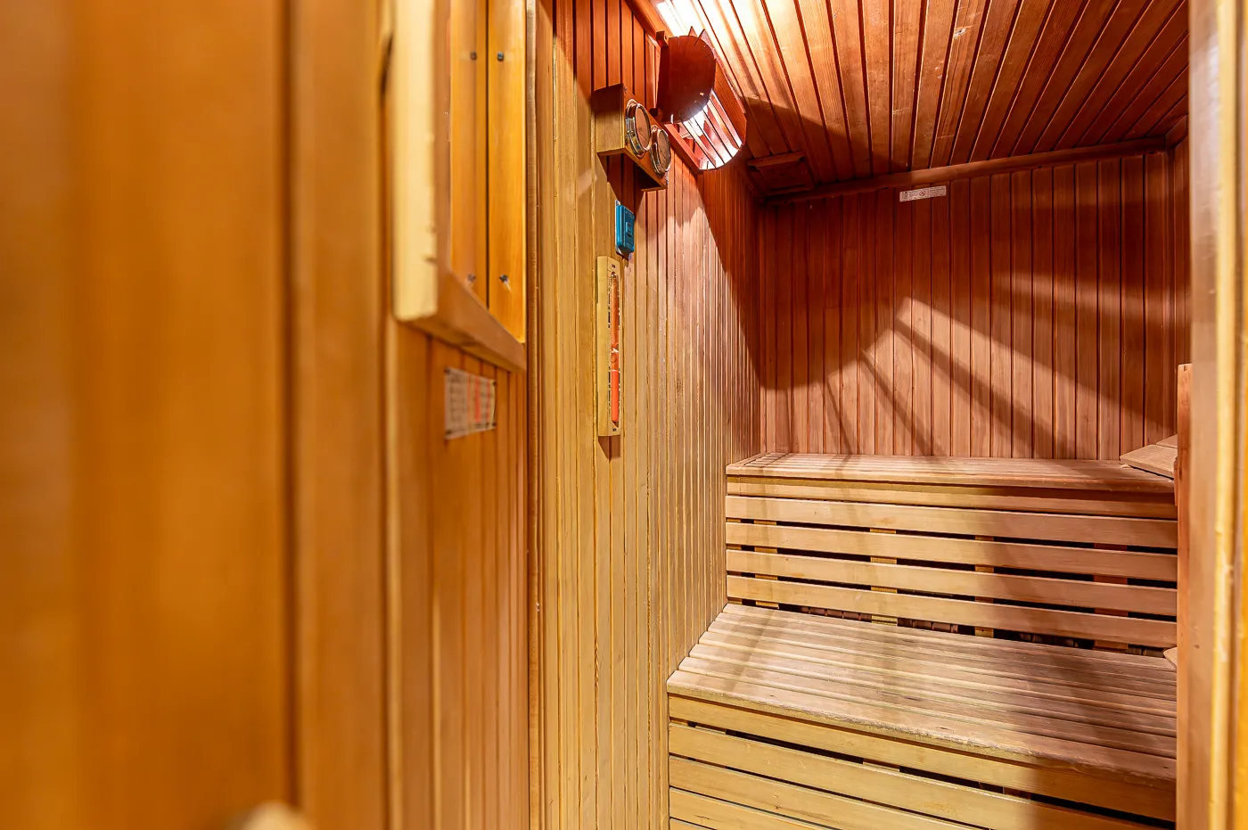 La sauna in legno della spa